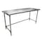 Bk Resources Stainless Steel Work Table With Open Base, Plastic Feet, 72"Wx24"D SVTOB-7224 - alternate 1